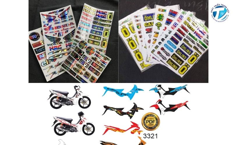Một số mẫu dán tem xe máy 